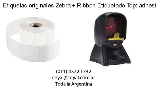 Etiquetas originales Zebra   Ribbon Etiquetado Top: adhesivo   ribbo