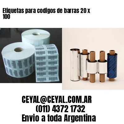 Etiquetas para codigos de barras 20 x 100