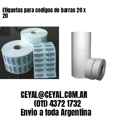 Etiquetas para codigos de barras 20 x 20