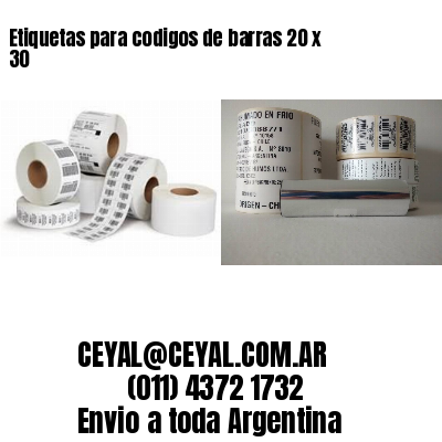 Etiquetas para codigos de barras 20 x 30