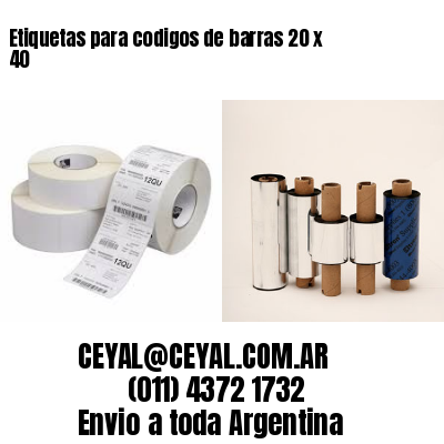 Etiquetas para codigos de barras 20 x 40