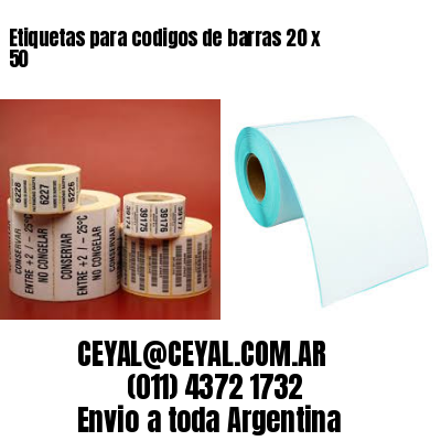 Etiquetas para codigos de barras 20 x 50