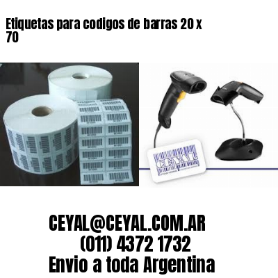 Etiquetas para codigos de barras 20 x 70