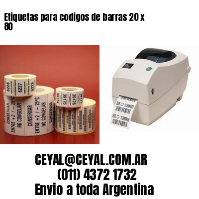 Etiquetas para codigos de barras 20 x 80