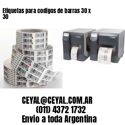 Etiquetas para codigos de barras 30 x 30