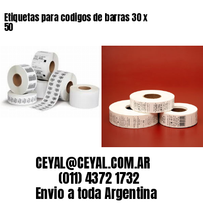 Etiquetas para codigos de barras 30 x 50