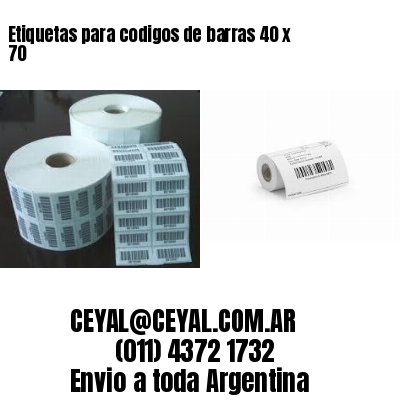 Etiquetas para codigos de barras 40 x 70