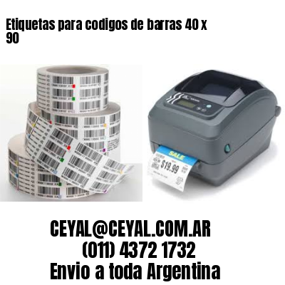 Etiquetas para codigos de barras 40 x 90