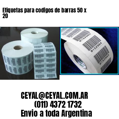 Etiquetas para codigos de barras 50 x 20