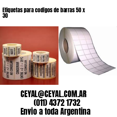 Etiquetas para codigos de barras 50 x 30
