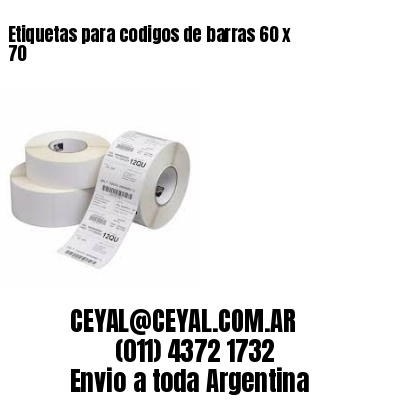 Etiquetas para codigos de barras 60 x 70