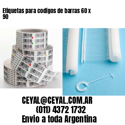 Etiquetas para codigos de barras 60 x 90
