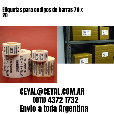 Etiquetas para codigos de barras 70 x 20