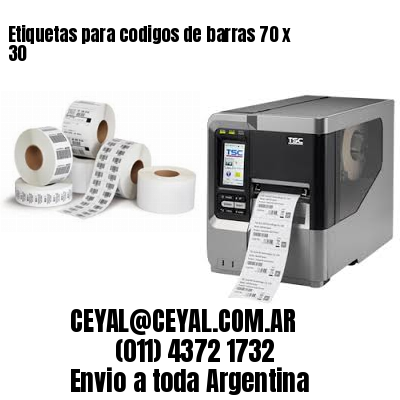 Etiquetas para codigos de barras 70 x 30