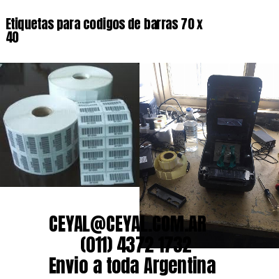 Etiquetas para codigos de barras 70 x 40