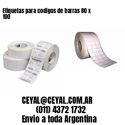 Etiquetas para codigos de barras 80 x 100