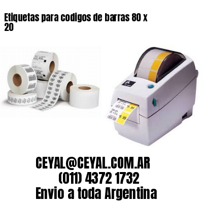 Etiquetas para codigos de barras 80 x 20