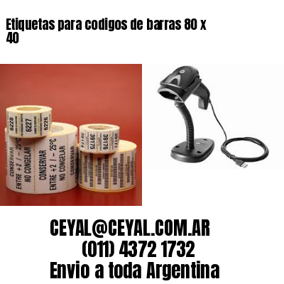 Etiquetas para codigos de barras 80 x 40