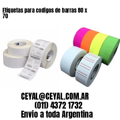 Etiquetas para codigos de barras 80 x 70