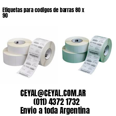 Etiquetas para codigos de barras 80 x 90