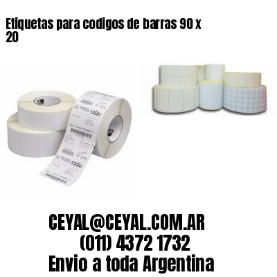 Etiquetas para codigos de barras 90 x 20