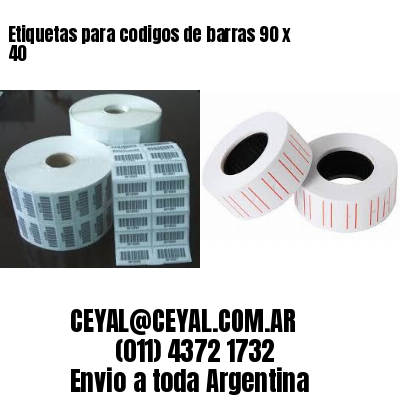 Etiquetas para codigos de barras 90 x 40