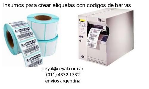 Insumos para crear etiquetas con codigos de barras