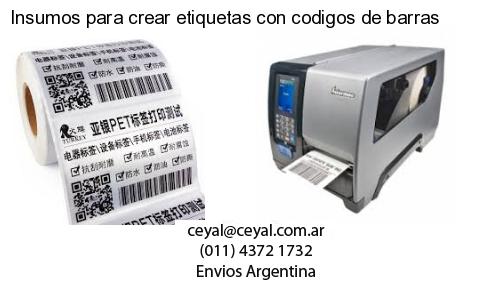 Insumos para crear etiquetas con codigos de barras