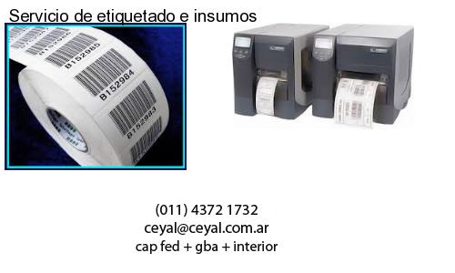 Servicio de etiquetado e insumos