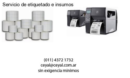 Servicio de etiquetado e insumos