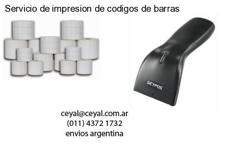 Servicio de impresion de codigos de barras