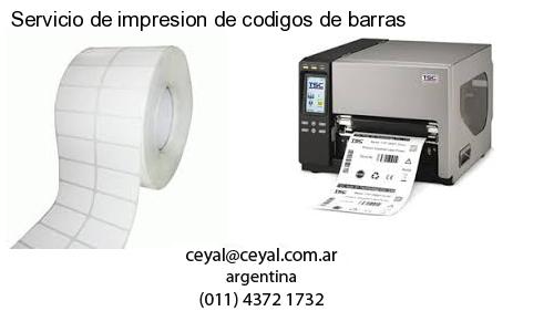 Servicio de impresion de codigos de barras