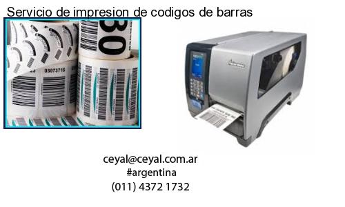 Servicio de impresion de codigos de barras
