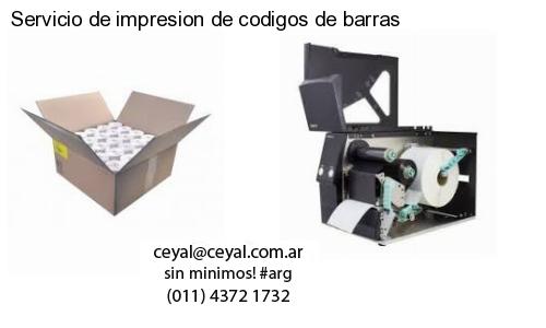 Servicio de impresion de codigos de barras