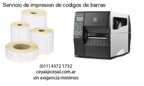 Servicio de impresion de codigos de barras