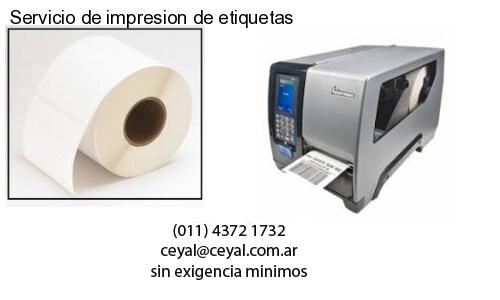 Servicio de impresion de etiquetas