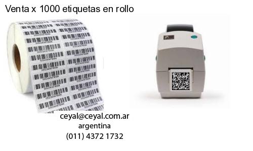 Venta x 1000 etiquetas en rollo