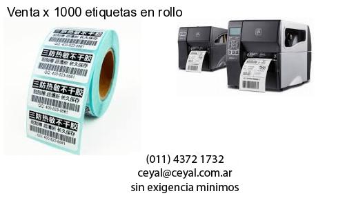 Venta x 1000 etiquetas en rollo