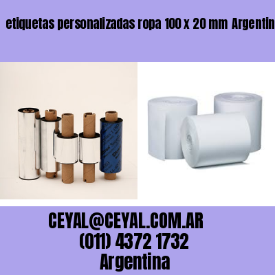 etiquetas personalizadas ropa 100 x 20 mm	Argentina