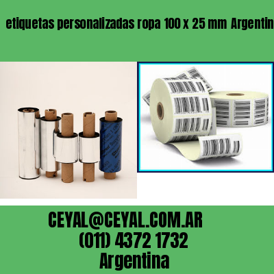 etiquetas personalizadas ropa 100 x 25 mm	Argentina