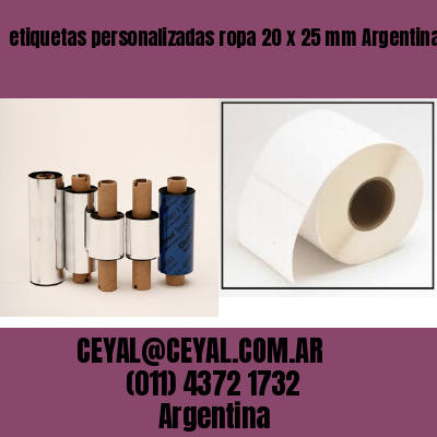etiquetas personalizadas ropa 20 x 25 mm	Argentina