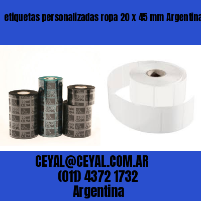 etiquetas personalizadas ropa 20 x 45 mm	Argentina