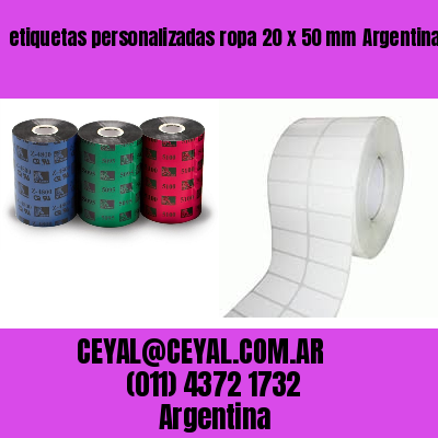 etiquetas personalizadas ropa 20 x 50 mm	Argentina