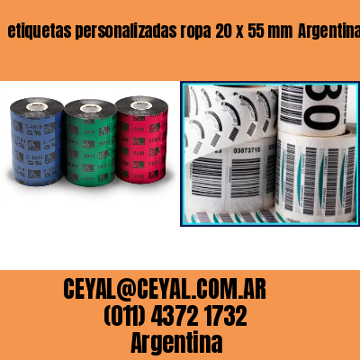 etiquetas personalizadas ropa 20 x 55 mm	Argentina