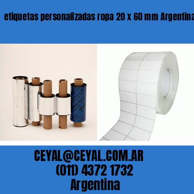 etiquetas personalizadas ropa 20 x 60 mm	Argentina