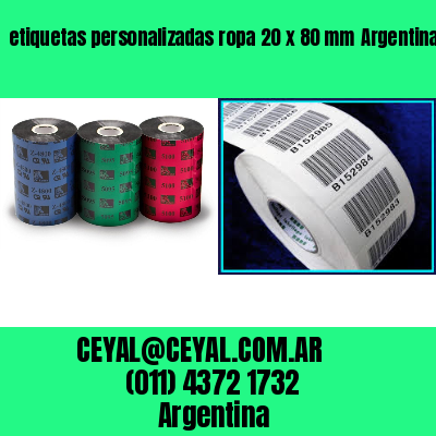 etiquetas personalizadas ropa 20 x 80 mm	Argentina