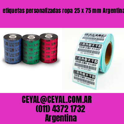 etiquetas personalizadas ropa 25 x 75 mm	Argentina