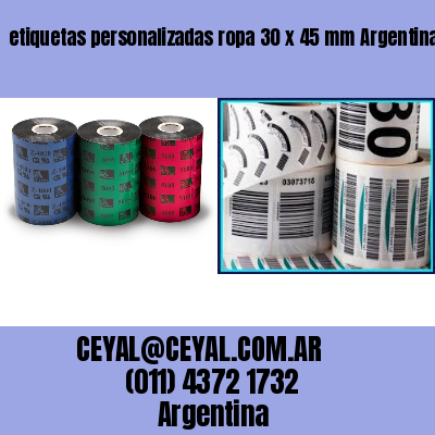 etiquetas personalizadas ropa 30 x 45 mm	Argentina