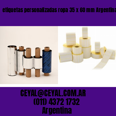 etiquetas personalizadas ropa 35 x 60 mm	Argentina