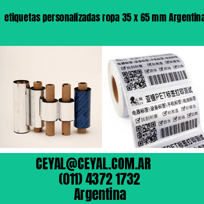 etiquetas personalizadas ropa 35 x 65 mm	Argentina